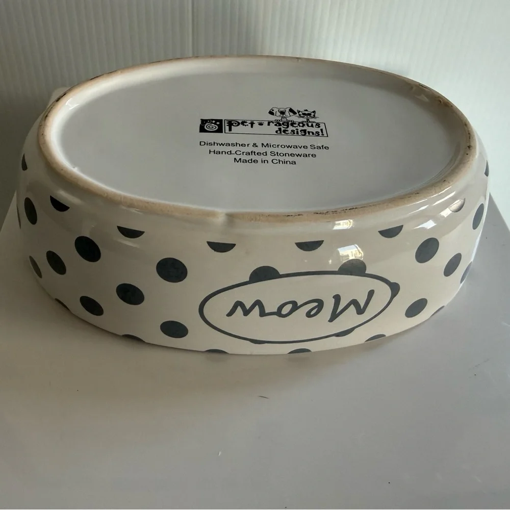 Polka Dot Cat Bowl